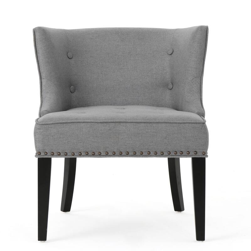 Modern 28" Accent Chair with Button Tufted Waffle Stitching and Nailheads