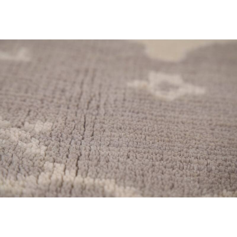 All-Over Floral Oushak Indian Area Rug Handmade Wool Carpet - 8'0"x 9'9"