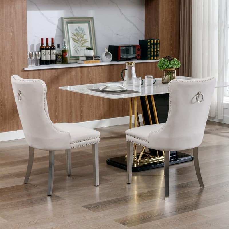 Contemporary Velvet Upholstered Dining Chair Set of 6