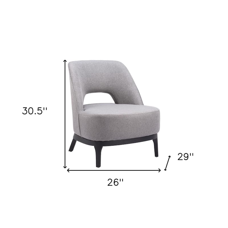 HomeRoots 26" Gray And Black Fabric Lounge Chair - 25.6' X '30.5' X '28.7