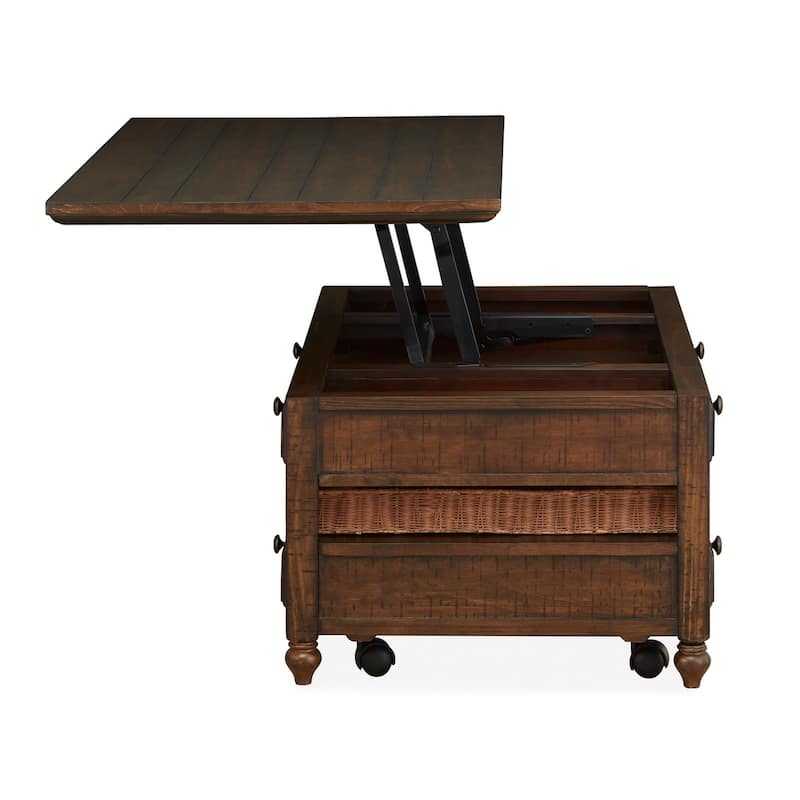 Magnussen Home Cottage Lane Coffee Rectangular Lift Top Cocktail Table - 50''W x 28''D x 19''H