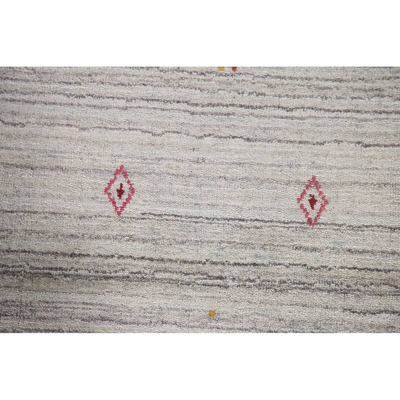 Handmade Gabbeh Indian Area Rug Hand-Knotted Wool Carpet - 8'0"x 9'11"