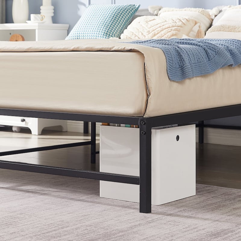 VECELO 14/16/18 inch Metal Platform Bed Frames Steel Slat,Mattress Foundation with Steel Slat Support/No Box Spring Needed
