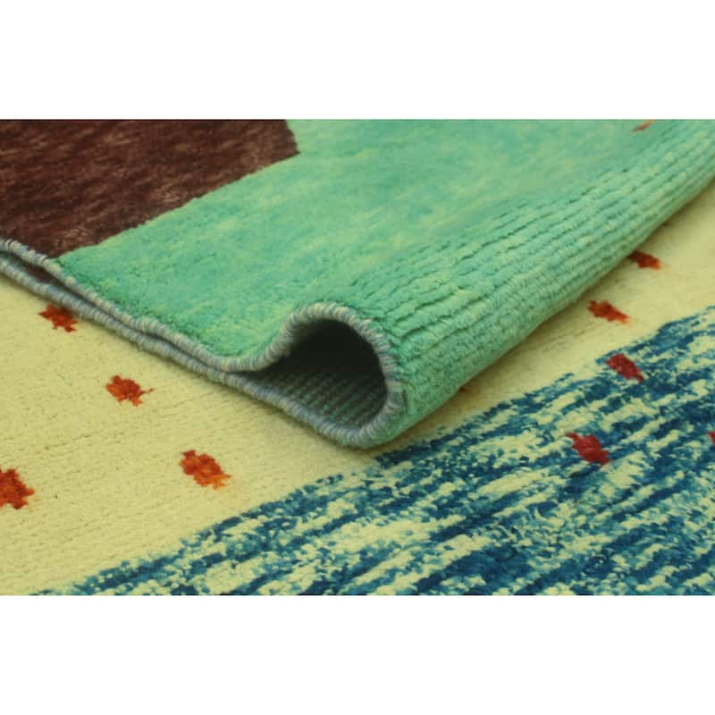 Balochi Adelayda Beige/Lt. Green Rug - 6'6" x 9'5"