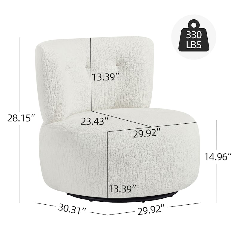 Art Leon Flannel Upholstered Swivel Accent Chair