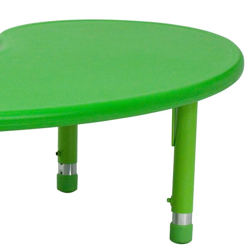 35"Wx65"L Half-Moon Plastic Adjustable Activity Table for 8 - 65"D x 35"W x 14.5" - 23.75"H