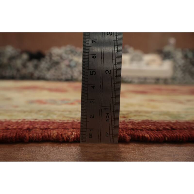 Hand Knotted Oriental 100% Wool Carpet Traditional All-Over Oranges & Rust Peshawar Area Rug - 9' 7'' X 7' 7''