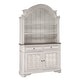 preview thumbnail 2 of 16, Magnolia Manor Antique White Weathered Bark Hutch & Buffet