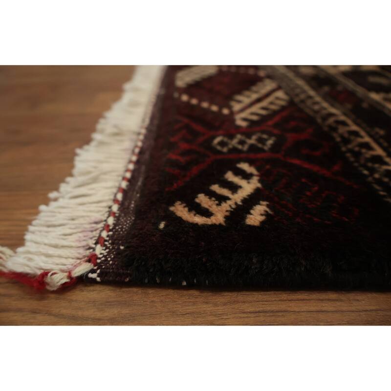 Hand Knotted Oriental 100% Wool Carpet Traditional All-Over Red Turkoman Area Rug - 10' 10'' X 7' 9''