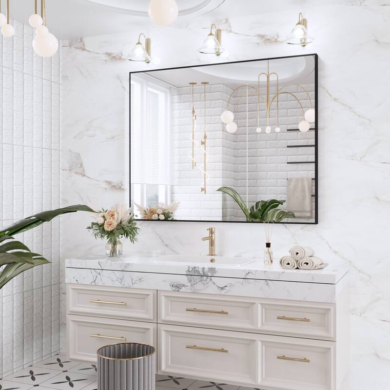 QuivaraView Wall Mounted Aluminum Frame Bathroom Vanity Mirror