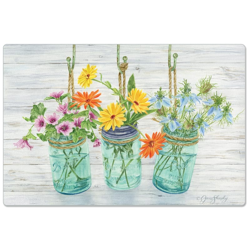 Decorative Anti-Fatigue Memory Foam Mats 30" x 20" - FLOWERING HERBS - 30" x 20"
