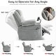 preview thumbnail 37 of 36, 270° Swivel Velvet Recliner, Extra Wide Power Recliner Chair w/Heat Massage - USB & Type C Charging Port