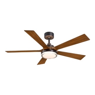 Fanimation TorchAire 52 inch Indoor/Outdoor Smart Ceiling Fan with LED CCT Select Light Kit and Remote