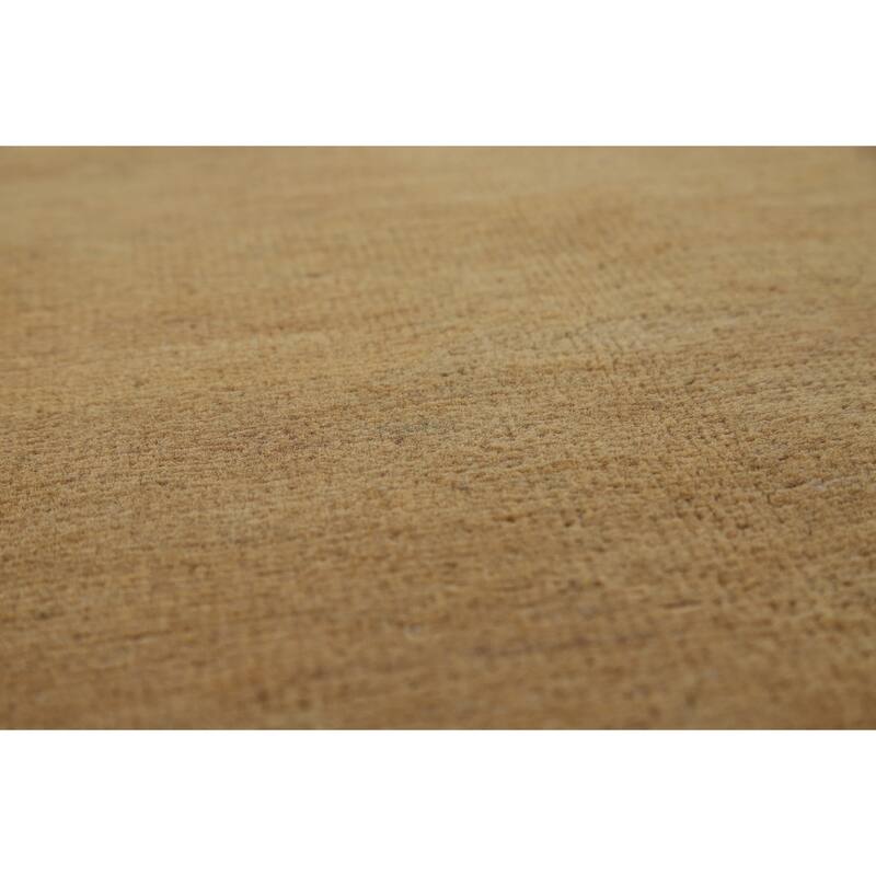 Modern Gabbeh Oriental Area Rug Handmade Yellow Wool Carpet - 4'11" x 7'0"