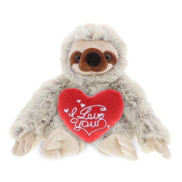 slide 2 of 6, DolliBu I LOVE YOU Plush Super Soft Sloth with Red Heart Plush - 7.5 inches
