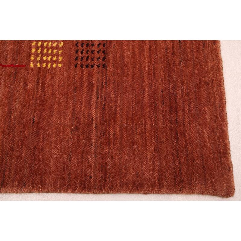 ECARPETGALLERY Hand Loomed Kashkuli Gabbeh Copper Wool Rug - 4'10 x 7'10