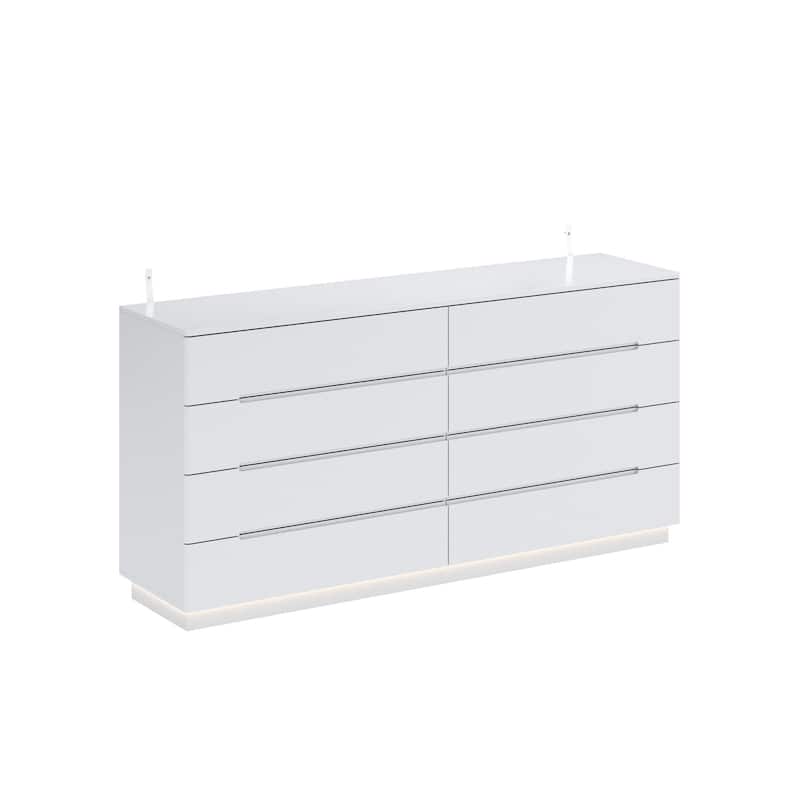 atlin designs 8 drawer double dresser in white Atlin Designs Modern 8 Drawer Double Dresser in White
