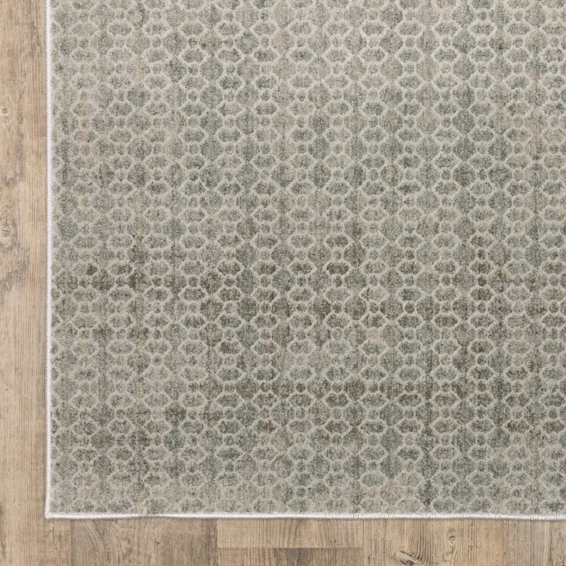 Melody Distressed Abstract Grey/ Blue Area Rug