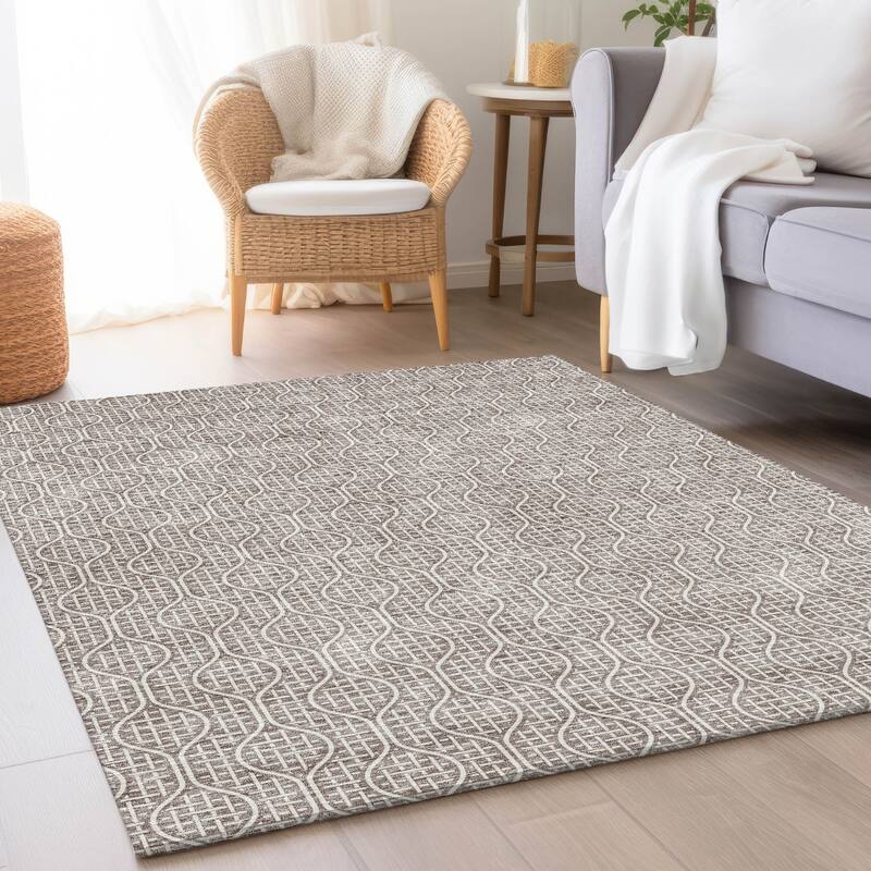 Premium Washable Super Soft Modern Teardrop Mayfield Rug - Taupe - 10' x 14'