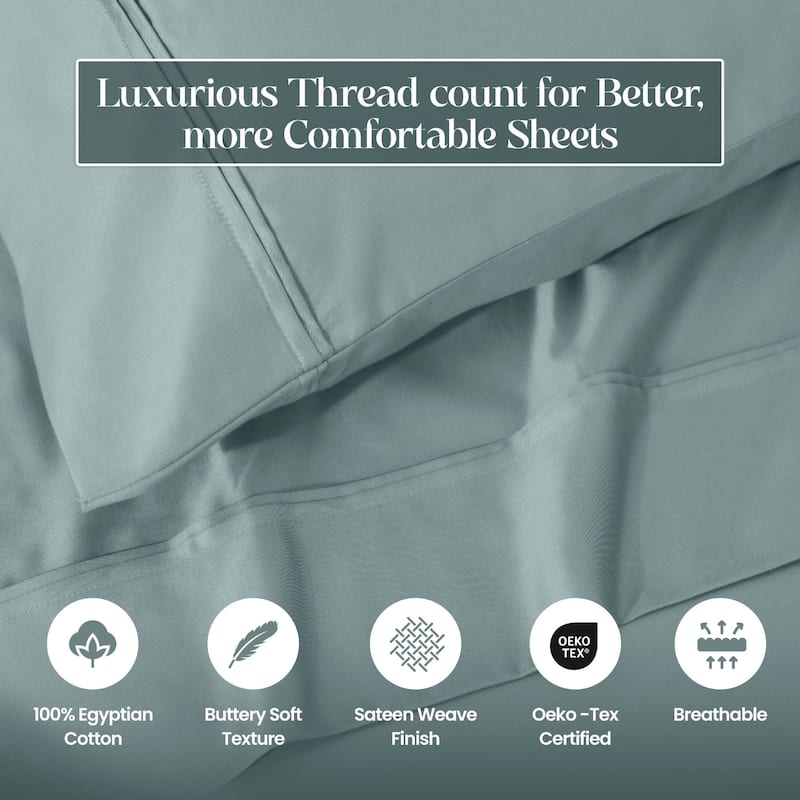 Blue Nile Mills 1200 Thread Count Egyptian Cotton Deep Pocket Sheet Set