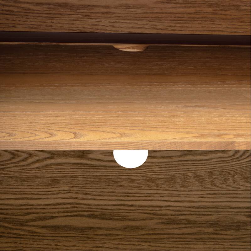Elegant Storage Cabinet Buffet Sideboard with Curvy Edge and Adjustable Shelves
