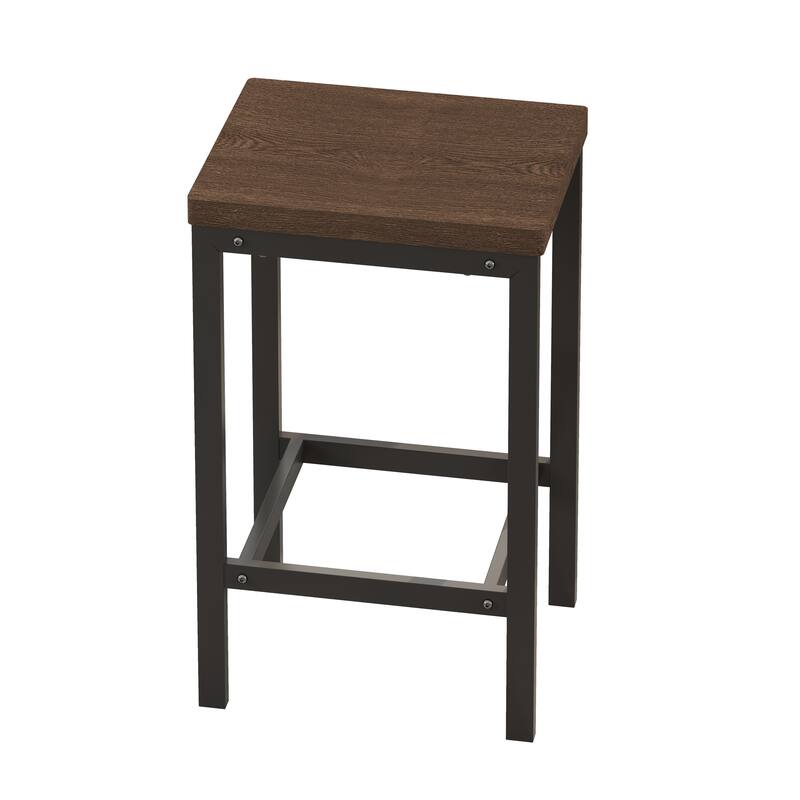 Modern Style 4-Piece Dining Set with Rectangular Table and 3 Dining Stools