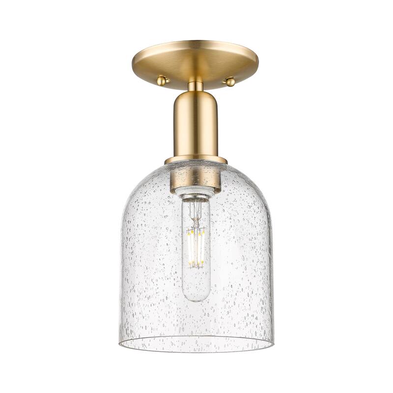 Innovations Lighting Endless Possibilities Arcadia - Bella - 1 Light 6" Semi-Flush Mount - Champagne Bronze/Seedy