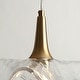 preview thumbnail 11 of 14, Modern Gold 1-Light Pendant Light with Textured Glass for Kitchen Island Bedroom - D11" x H67.9" Max