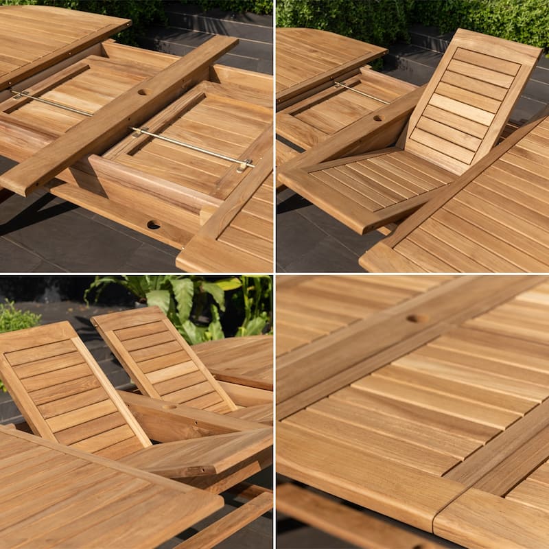 Amazonia Chiesa 11-piece Teak FSC Certified Extendable Outdoor Patio Dining Set - 11 Piece