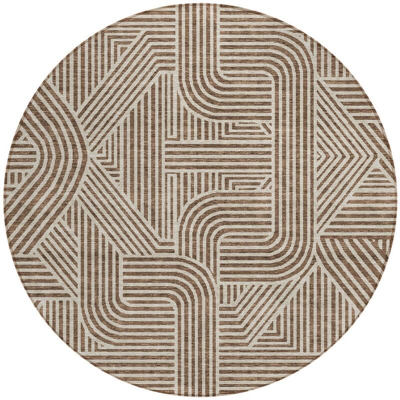 HomeRoots Abstract Transitional Rectangle Outdoor Rug