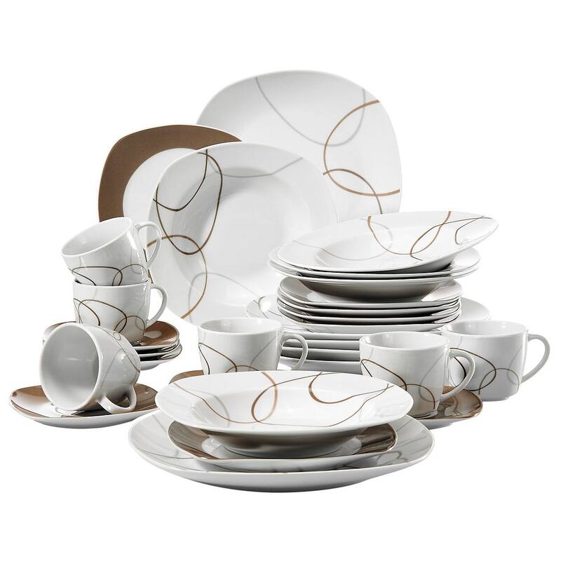 VEWEET Nikita Porcelain Dinnerware Set (Service for 6) - set of 12