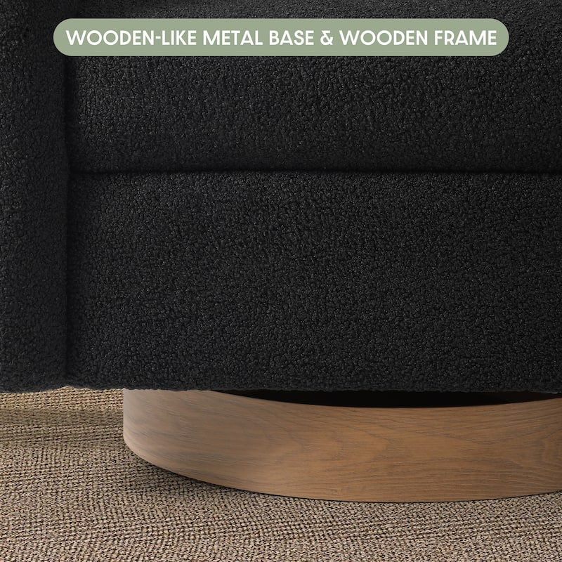 Bayville 29" Wide Sherpa Swivel Chair