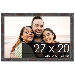 27x20 Bamboo Walnut Complete Wood Picture or Puzzle Frame with UV ...