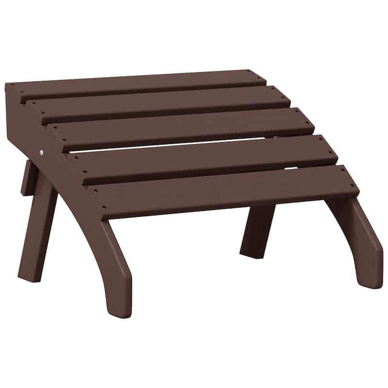 Polytrends Altura Outdoor Adirondack Folding Ottoman - Dark Brown