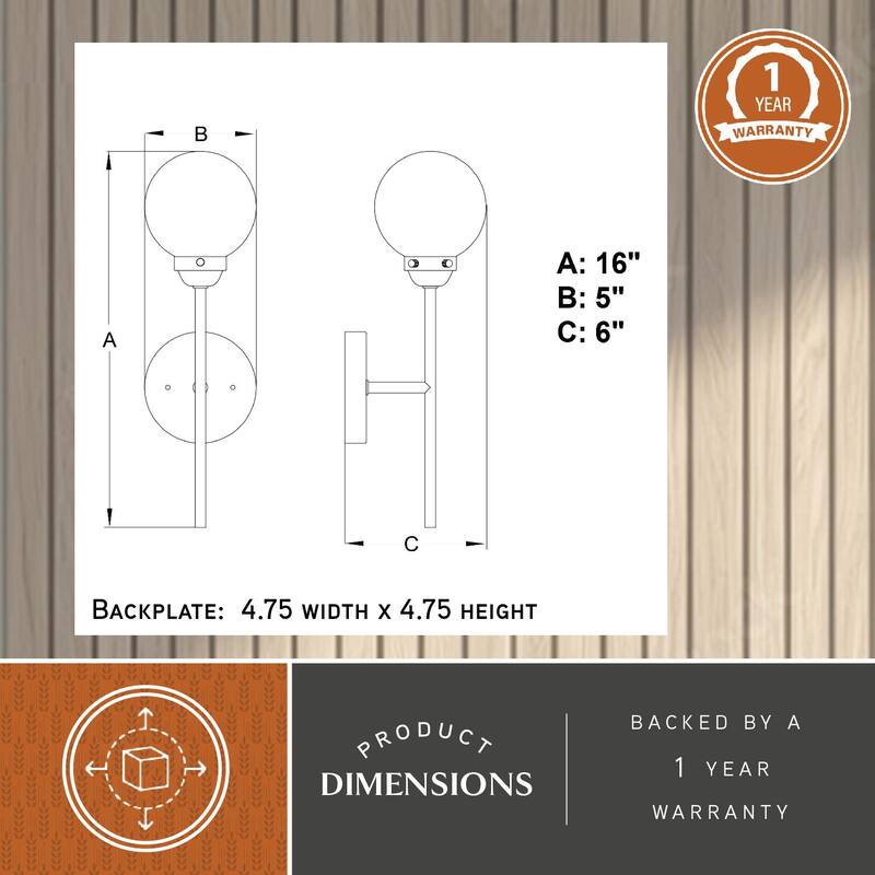 1 Light Industrial Mid Century Modern Wall Sconce in Brass and Oil Rubbed Bronze with Clear Glass Globe - 16