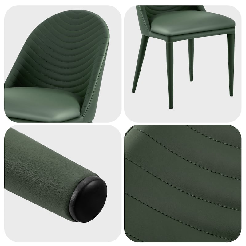 Fully Assembled Microfiber Leather Upholstered Dining Chairs, Set of 2 - 22.44"D x 18.5"W x 32.28"H