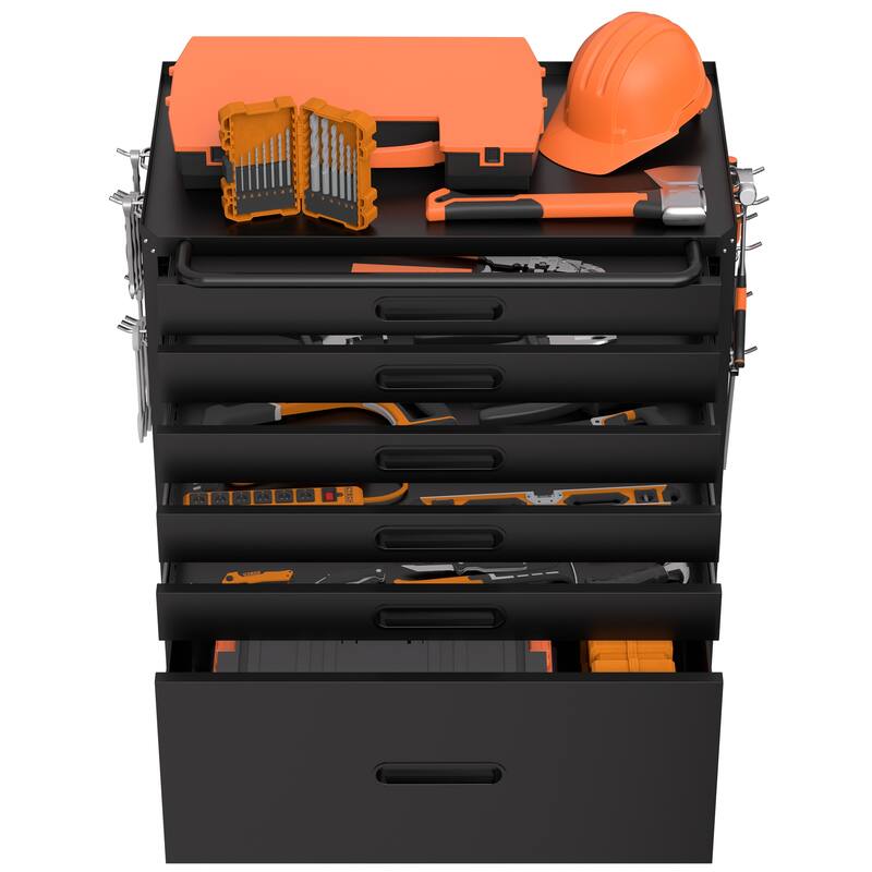 34.3" Rolling Tool Chest with 6 Drawers Mobile Garage Cabinet Organizer, All-Drawer Design for Small Parts & Tools