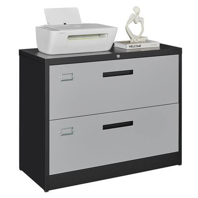 File Cabinet with Lock-Lateral 2 Drawer Metal Filing Cabinets-Organization Storage Cabinets for Home Office