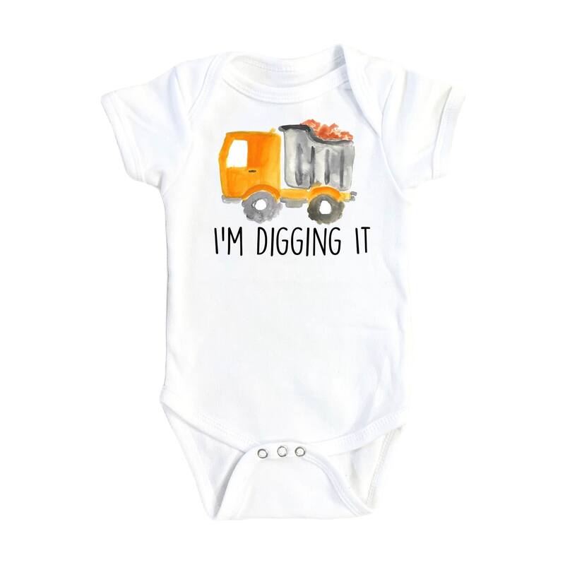 Construction Dig 2 - Baby Boy Girl Clothes Infant Bodysuit Funny Cute Newborn - Pink - 0-3M