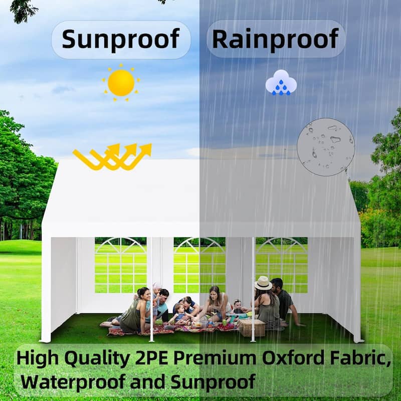 Outdoor Wedding Canopy Tents for Parties with Removable Sidewalls & 3 Storage Bags, Waterproof Gazebo Shelter