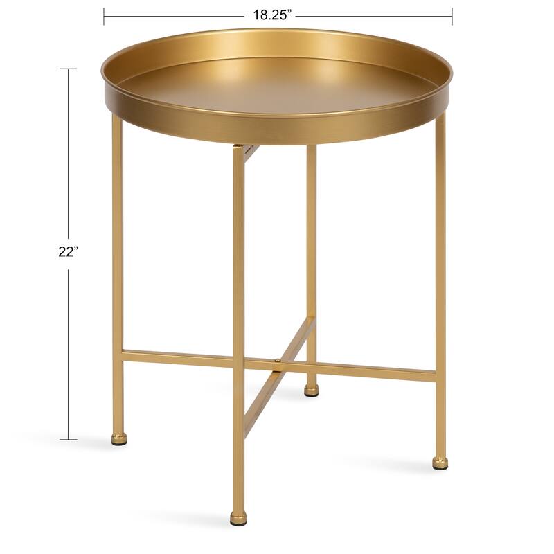 Kate and Laurel Celia Round Metal Side Table - 18.25x18.25x22