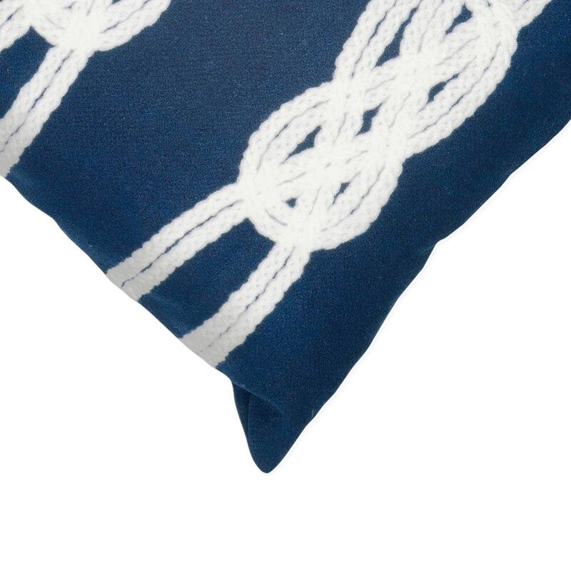 Liora Manne Visions II Double Knot Indoor/Outdoor Pillow Navy 12"X20"