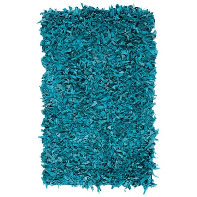 SAFAVIEH Handmade Leather Shag Carlijn Modern Leather Rug