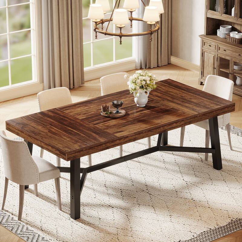 Large Rectangle Kitchen Table with Reinforced Legs