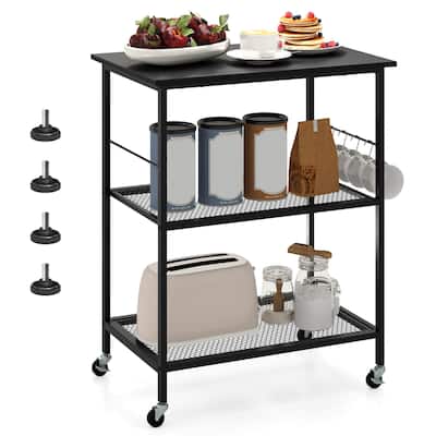 Costway 3-Tier Kitchen Serving Cart Utility Standing Microwave Rack - See Details