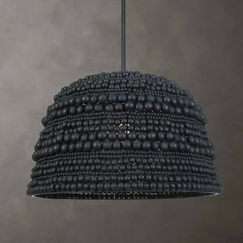 Uttermost Persephone Black Bead 1 Light Pendant - N/A