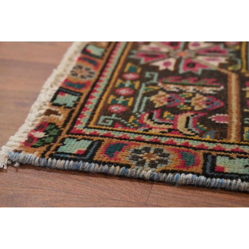 Hand Knotted Oriental 100% Wool Carpet Traditional Floral Pink Tabriz Area Rug - 9' 2'' X 6' 4''