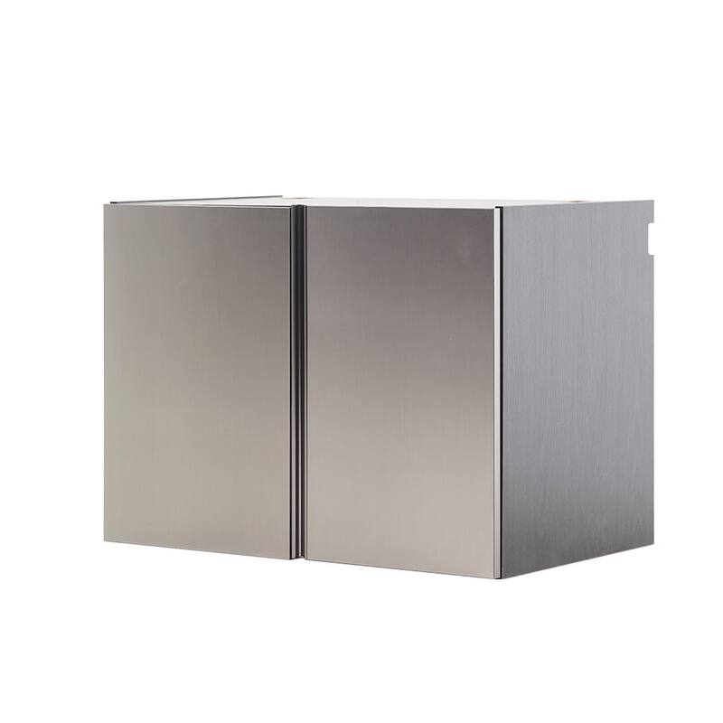 Osy Wall Mounted Storage Garage Cabinet, 2 Shelves, Double Door, Gray
