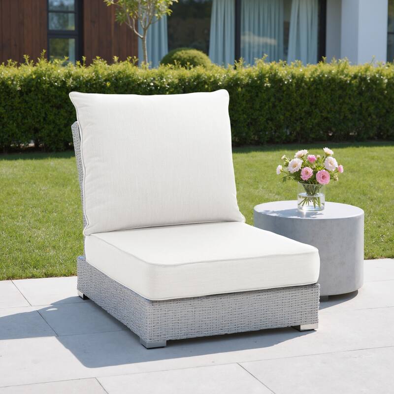Sunbrella Indoor Outdoor Chair Cushion and Pillow - BEIGE - Standard