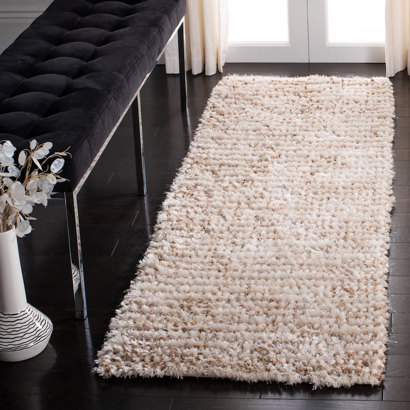 SAFAVIEH Handmade Aspen Symone Ashton Solid Wool Rug - 2'3" x 9' Runner - White/Beige